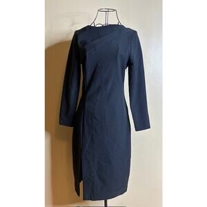 Zara Woman Asymmetric Neck Sheath Dress Black Women’s M